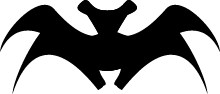 Bat Silhouette with Spread Wings