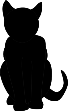 Black Cat Sitting Silhouette