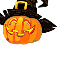 Jack-o'-Lantern in Witch Hat
