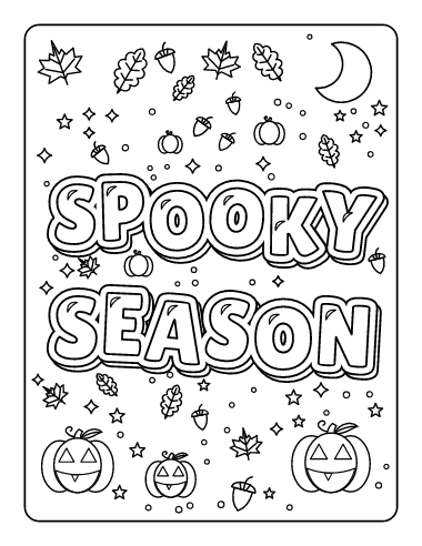 Spooky Season Lettering coloring page