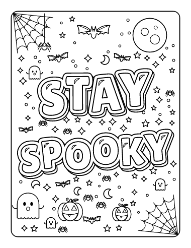 Stay Spooky Lettering coloring page