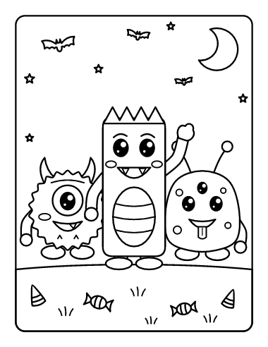 Monster Friends coloring page
