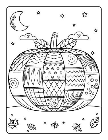 Zentangle Pumpkin coloring page